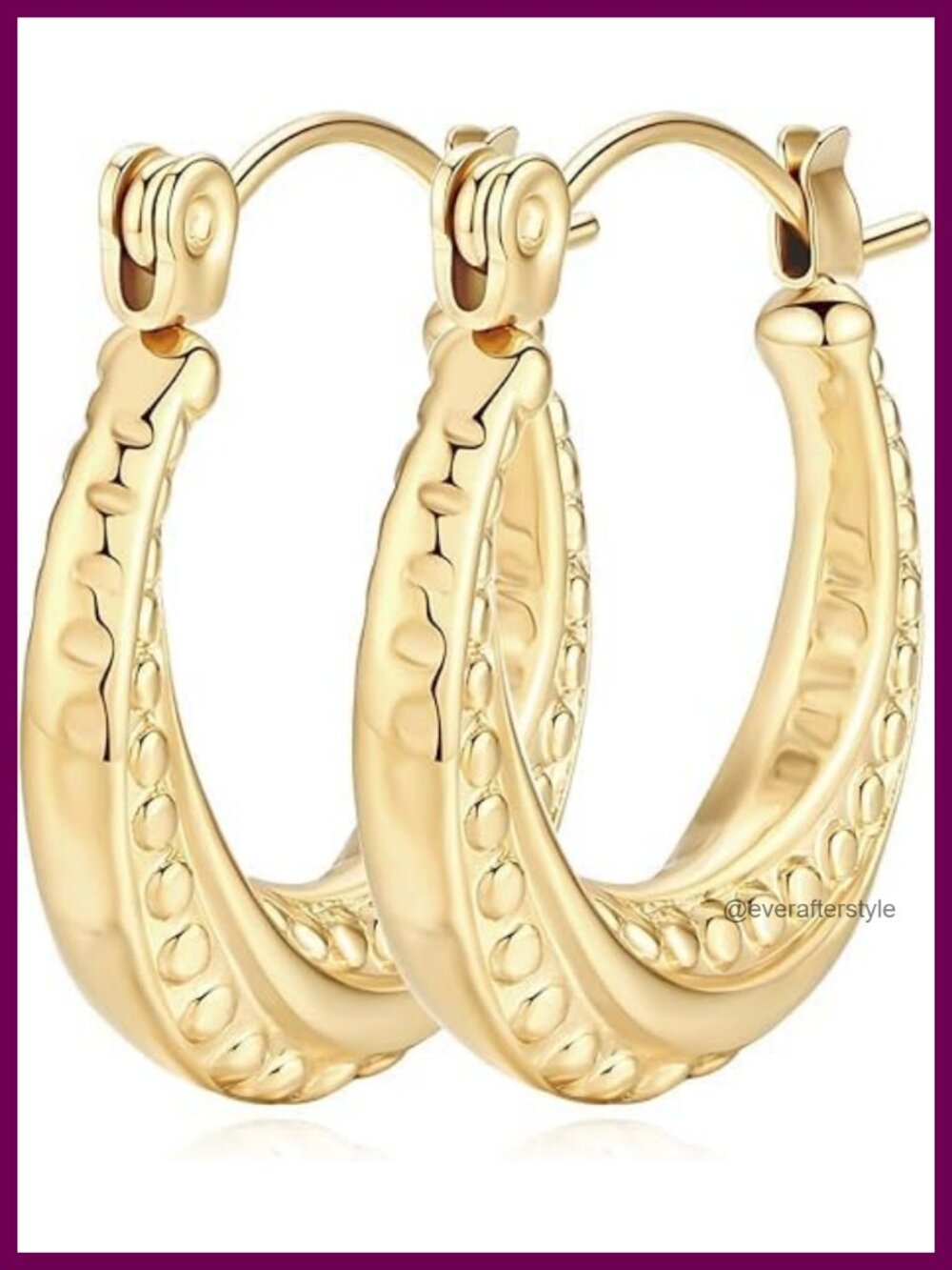 14K Gold Plated Hoop Earrings for Women Rotating Small Ball Design Lightweight
